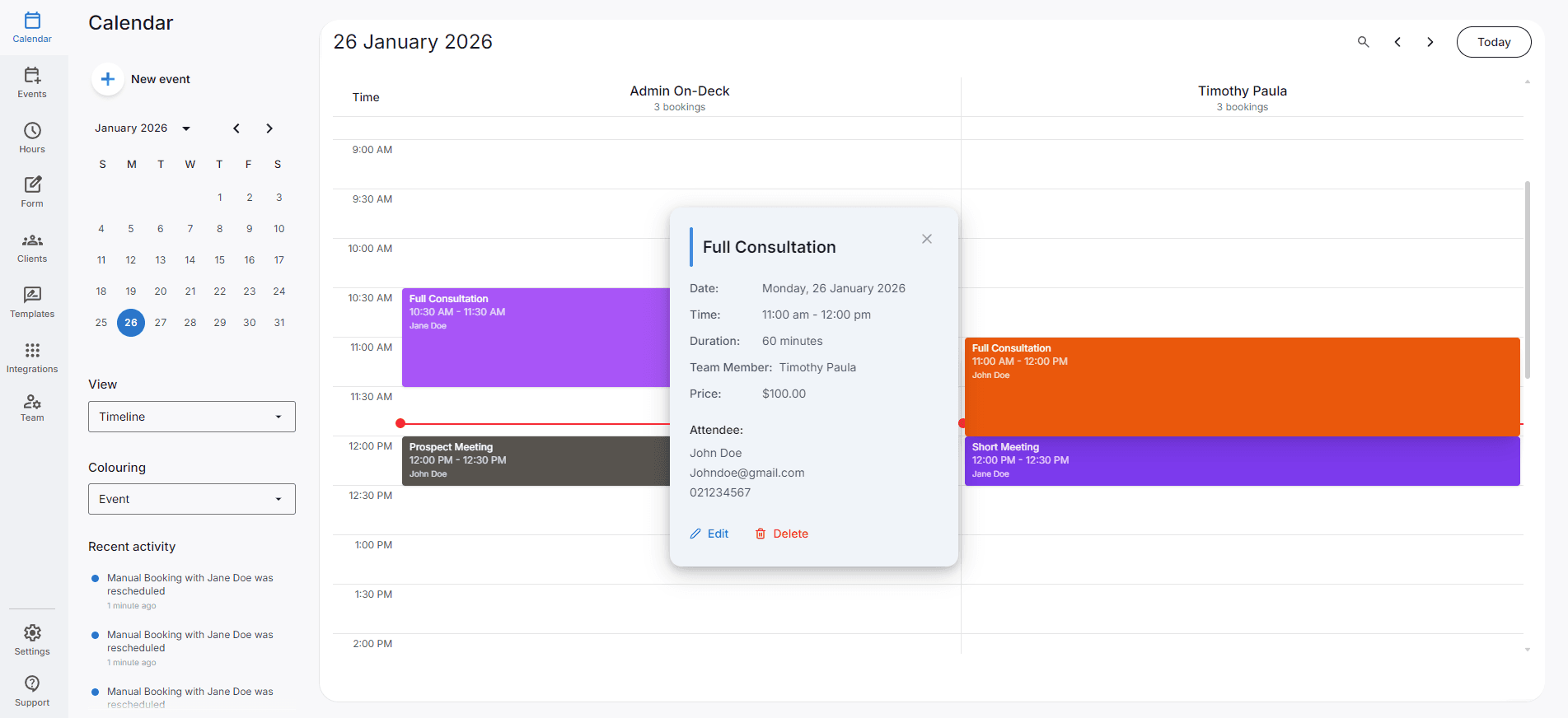 Seamless team scheduling